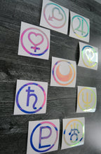 Load image into Gallery viewer, SET of 9 - Planet Symbols - Decals/Stickers