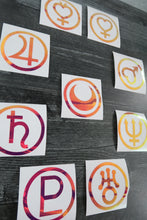 Load image into Gallery viewer, SET of 9 - Planet Symbols - Decals/Stickers