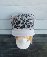 Load image into Gallery viewer, Snow Leopard Fleece Hat - Sherpa Hat