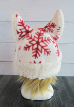 Load image into Gallery viewer, Winter Snowflake Cat Fleece Hat - Sherpa Hat