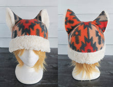 Load image into Gallery viewer, Southwest Cat Fleece Hat - Sherpa Hat
