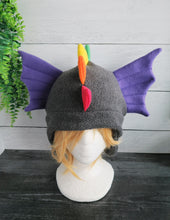 Load image into Gallery viewer, Rainbow Fin Dragon Fleece Hat