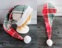 Load image into Gallery viewer, Plaid Santa Sherpa Hat
