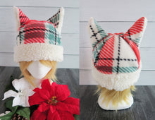 Load image into Gallery viewer, White Christmas Cat Fleece Hat - Sherpa Hat