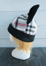 Load image into Gallery viewer, White Plaid Winter Cat Fleece Hat - Sherpa Hat