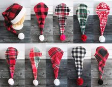 Load image into Gallery viewer, Plaid Santa Sherpa Hat
