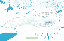 Load image into Gallery viewer, Lake Ontario Map Print - Bathymetry Map
