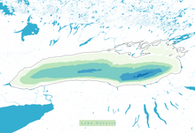 Load image into Gallery viewer, Lake Ontario Map Print - Bathymetry Map
