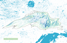 Load image into Gallery viewer, Lake Superior Map Print - Bathymetry Map
