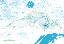 Load image into Gallery viewer, Lake Superior Map Print - Bathymetry Map
