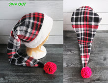 Load image into Gallery viewer, Plaid Santa Sherpa Hat
