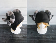 Load image into Gallery viewer, Custom Sheep Tri-Color Horns - Fleece Hat
