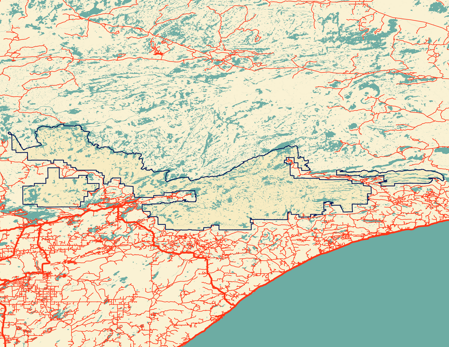 Boundary Waters Map Print