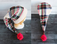 Load image into Gallery viewer, Plaid Santa Sherpa Hat
