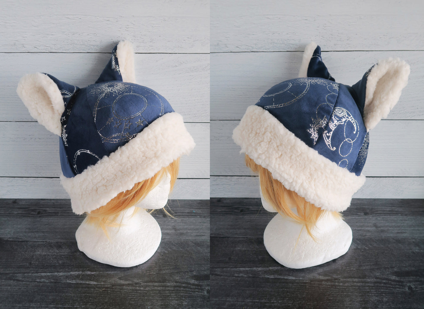 Celestial Cat  - Constellation Cat Fleece Hat - Sherpa Hat