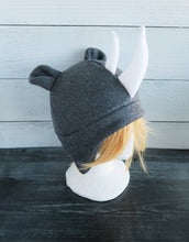 Load image into Gallery viewer, Rhino Hat, Rhinoceros Hat, Horned Hat - Animal Fleece Hat
