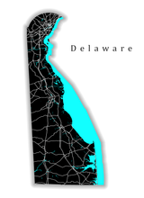 Load image into Gallery viewer, Deleware State Map Print
