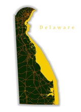 Load image into Gallery viewer, Deleware State Map Print
