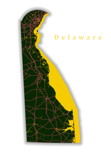 Load image into Gallery viewer, Deleware State Map Print
