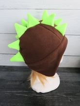 Load image into Gallery viewer, Stegosaurus Dinosaur Hat, Dino Double Spike Fleece Hat - Ready to Ship Halloween Costume
