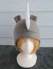 Load image into Gallery viewer, Rhino Hat, Rhinoceros Hat, Horned Hat - Animal Fleece Hat
