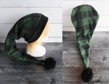 Load image into Gallery viewer, Plaid Santa Sherpa Hat
