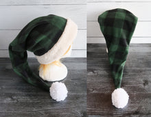Load image into Gallery viewer, Plaid Santa Sherpa Hat
