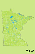 Load image into Gallery viewer, Minnesota State Map Print
