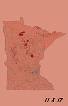 Load image into Gallery viewer, Minnesota State Map Print
