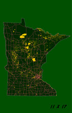 Load image into Gallery viewer, Minnesota State Map Print
