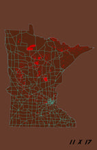 Load image into Gallery viewer, Minnesota State Map Print
