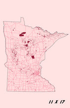 Load image into Gallery viewer, Minnesota State Map Print
