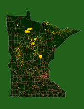 Load image into Gallery viewer, Minnesota State Map Print
