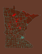 Load image into Gallery viewer, Minnesota State Map Print
