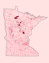 Load image into Gallery viewer, Minnesota State Map Print
