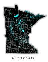 Load image into Gallery viewer, Minnesota State Map Print
