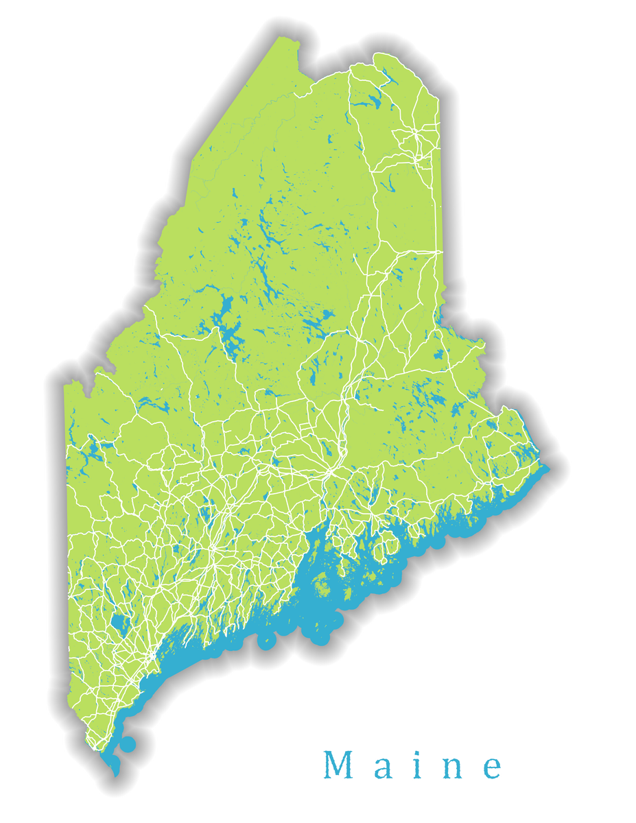 Maine State Map Print – Akiseo