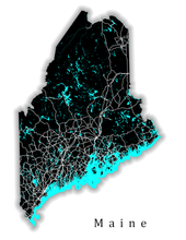 Load image into Gallery viewer, Maine State Map Print
