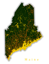 Load image into Gallery viewer, Maine State Map Print
