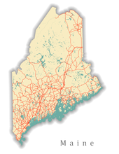 Load image into Gallery viewer, Maine State Map Print
