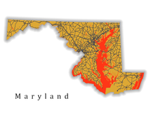 Load image into Gallery viewer, Maryland State Map Print
