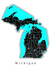 Load image into Gallery viewer, Michigan State Map Print
