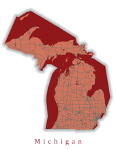 Load image into Gallery viewer, Michigan State Map Print
