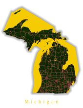 Load image into Gallery viewer, Michigan State Map Print
