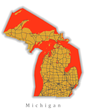 Load image into Gallery viewer, Michigan State Map Print
