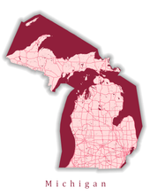 Load image into Gallery viewer, Michigan State Map Print
