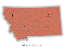Load image into Gallery viewer, Montana State Map Print
