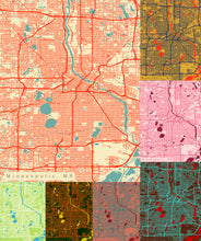 Load image into Gallery viewer, Minneapolis, MN City Map Print

