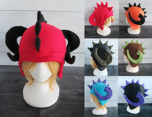 Load image into Gallery viewer, Curled Horn Dragon Fleece Hat
