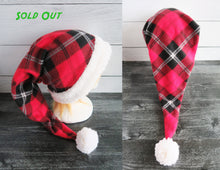 Load image into Gallery viewer, Plaid Santa Sherpa Hat
